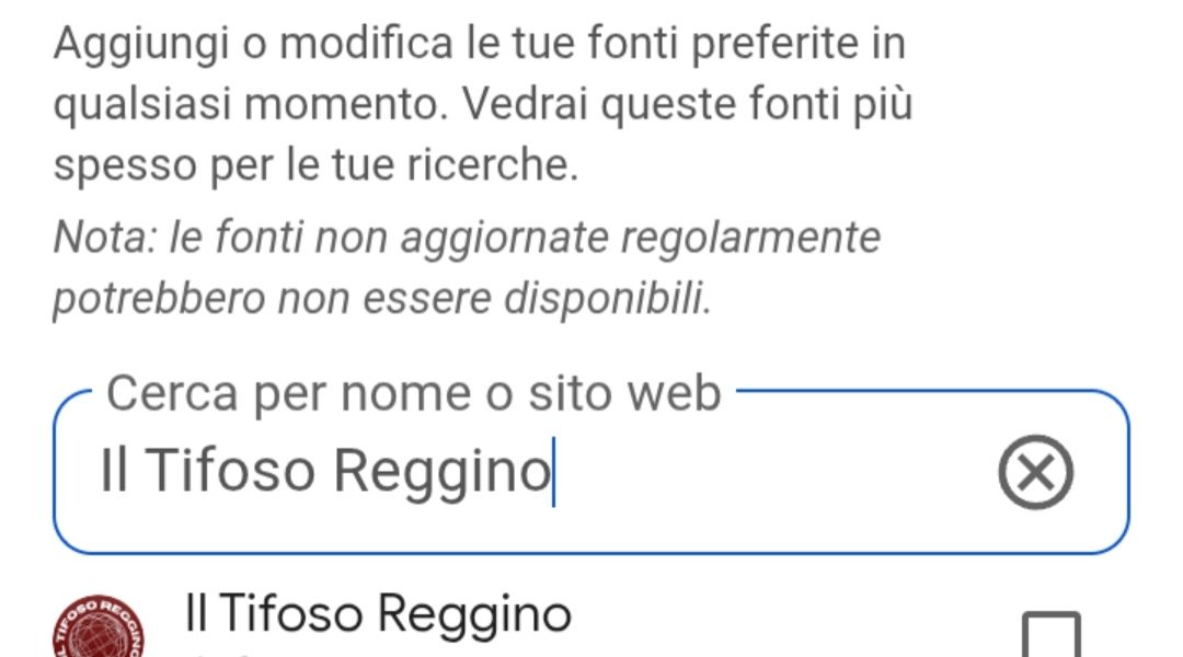 Google fonti preferite