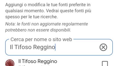 Google fonti preferite