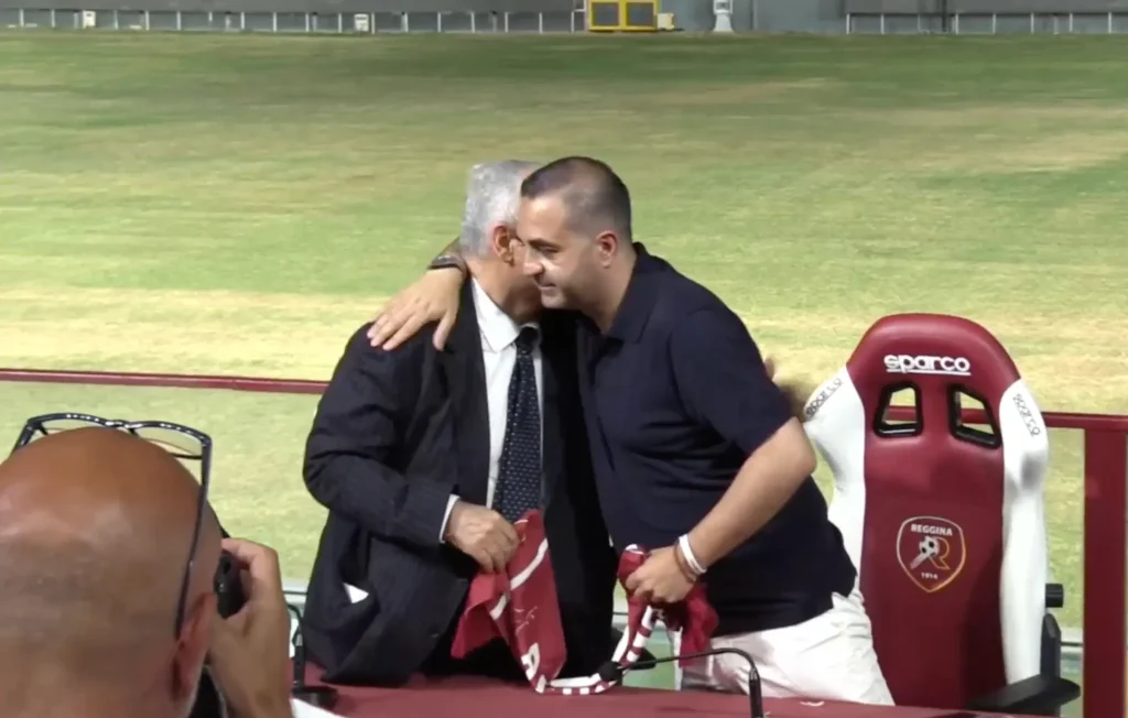 abbraccio Claudio Lotito Francesco Cannizzaro Reggina