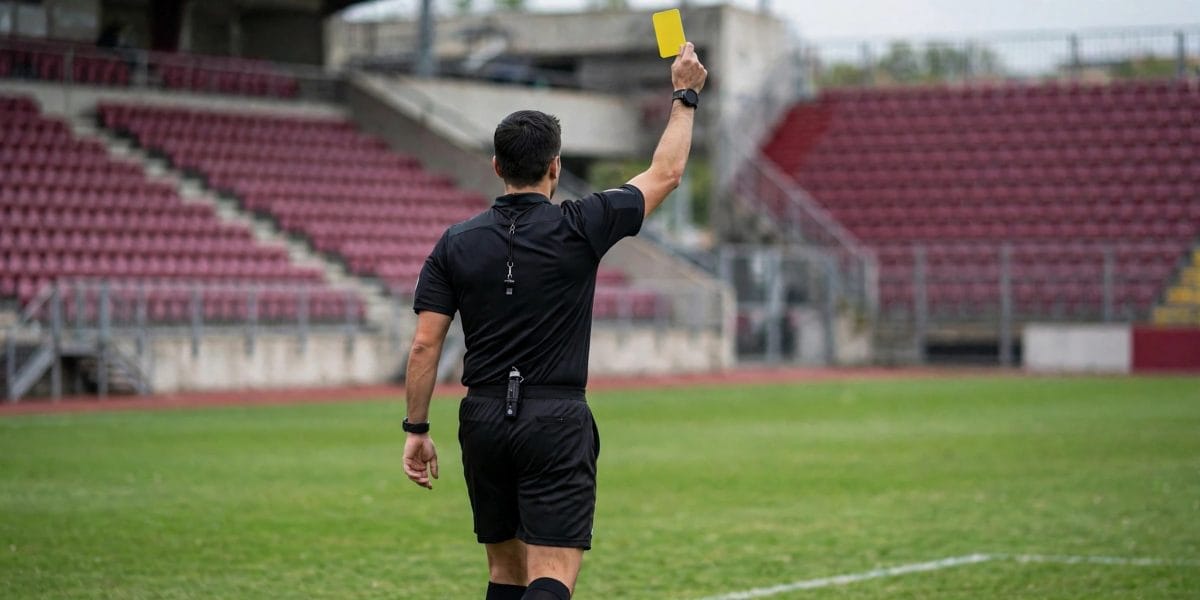 Arbitro con cartellino giallo