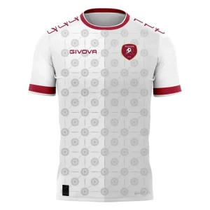 Maglia away Reggina 2024/25 bianca con motivo grigio e bordi amaranto