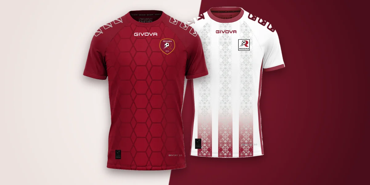 Le maglie della Reggina 2026/27 Givova: la home amaranto e la away bianca